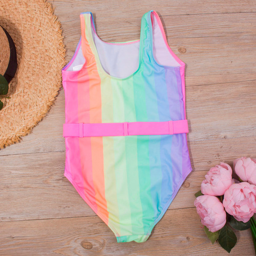 Bikini N B 1014 Con Estampado De Rayas A La Moda Para Niñas