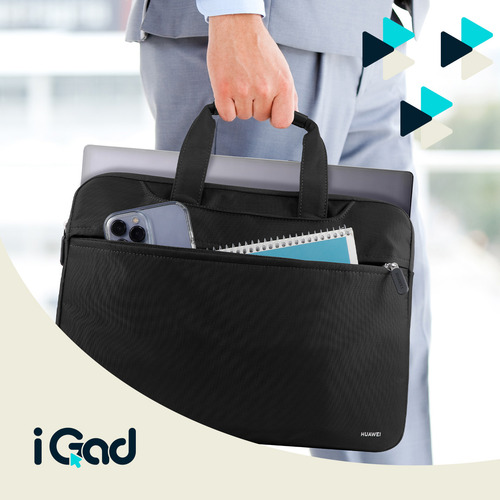 Maletin Para Laptop Huawei 14 In Resistente Al Agua Diseño Ergonómico Ligera Y Segura Bolsillos Multiusos Ideal Para Viajes Color Negro