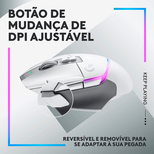 Mouse Gamer Sem Fio Logitech G502x Plus Rgb 25.600dpi Branco