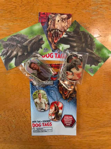 Jurassic World Dog Tags Con Tarjeta Owen Foil Indominus Rex