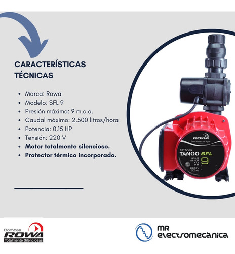Imagen 4 de 10 de Bomba Presurizadora Rowa Tango Sfl 9 - Calidad Superior