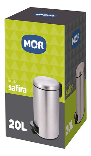 Tacho Basura Cesto Acero Metalico Mor Safira 20 Lts
