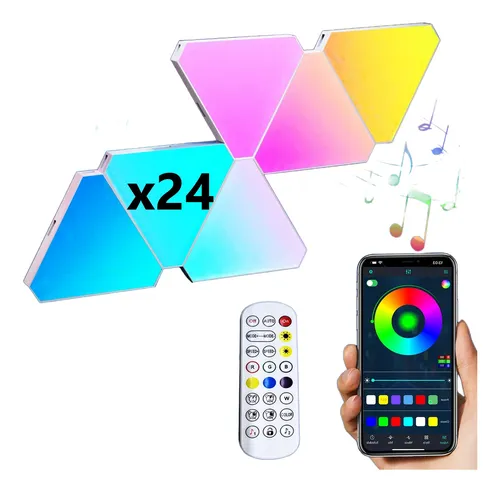 Luces Led Panel Triangular Similar Nanoleaf 24 Unidades