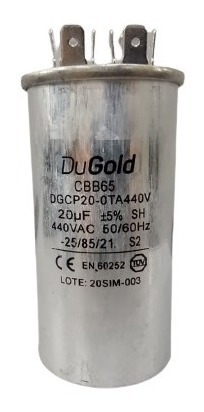 Capacitor Ar Condicionado 20mfd Cbb65 Aluminizado