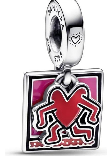 Charm Pandora Colgante Plata Corazón Caminando Keith Haring