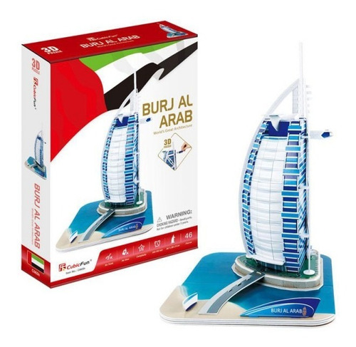 Burj Al Arab Puzzle 3d 46 Piezas Mediano Rompecabezas 