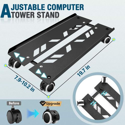 Soporte Ajustable Para Torre De Computadora Con Ruedas Girat