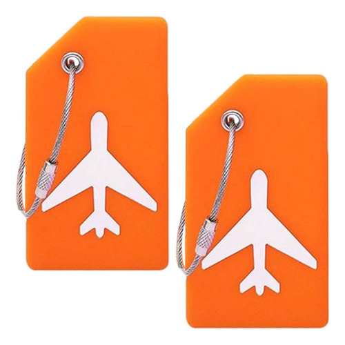 Etiquetas De Equipaje De Viaje De 2 Piezas Para Naranja