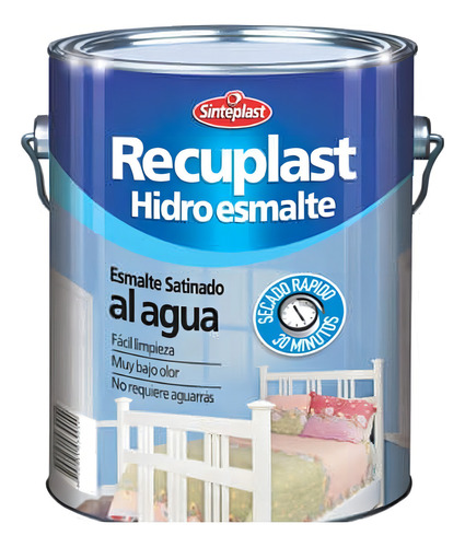 Hidroesmalte Recuplast Negro Satinado 1/2 Lt