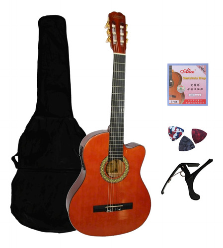 Guitarra Electroacustica Con Funda Y Accesorios