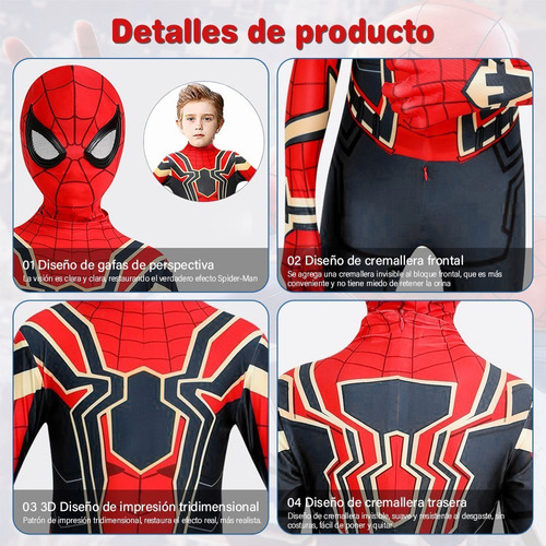 Traje De Spiderman Niños Cosplay Ropa Con Máscara Ropa | Meses sin intereses