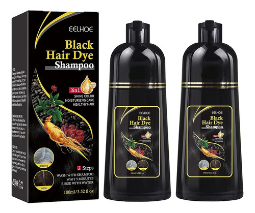 Champú Para Cabello Negro  Tinte Natural Orgánico Para El Ca