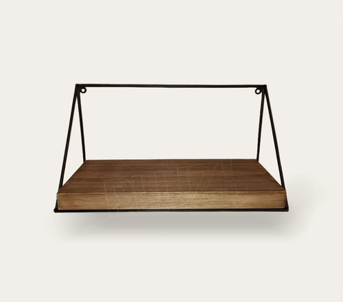 Estante Industrial Vintage 40cm Madera Y Hierro Negro