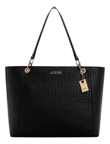 Bolsa Guess Factory Bg924525-bla Acabado De Los Herrajes Níquel Color Negro Correa De Hombro Negro Diseño De La Tela Lisa
