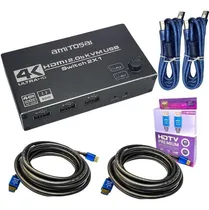 Comprar Switch Kvm 4k Udh 2 Puertos Hdmi Usb+ 2 Cables Hdmi 4k 1,5m