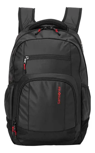 Samsonite Mochila delgada clásica de cuero, Coñac, Mochila delgada clásica  de cuero