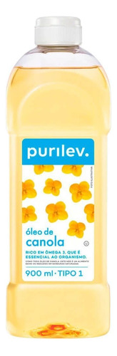 Óleo de canola Purilev garrafa sem glúten 900 ml