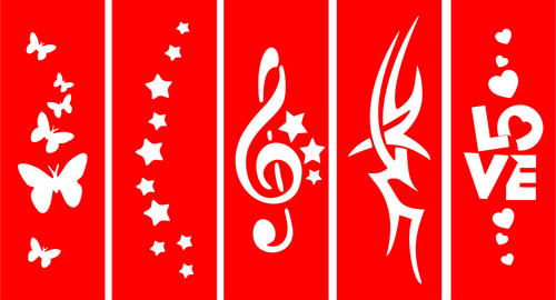 150 Unidades De Stencil Para Glitter Tatoo 4 X 11.5cm