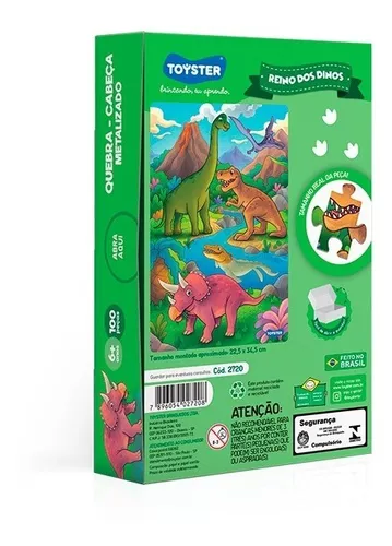 Jogo Quebra Cabeca 200 Peças Reino Dos Dinossauros Puzzle