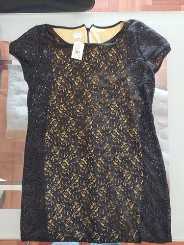 Vestido Encaje Negro Forrado Talle 3/44 Sabrina