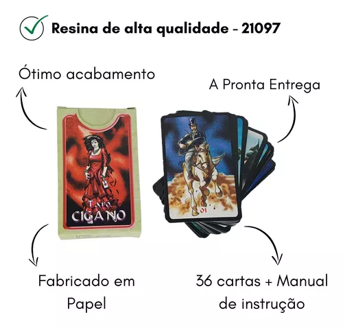 Baralho Cigano de Ouros. 116 Cartas. Com as cartas Auxiliares. Modelo 6.  Oráculo. Jogo de Cartas. Naipes e Respostas : : Brinquedos e  Jogos