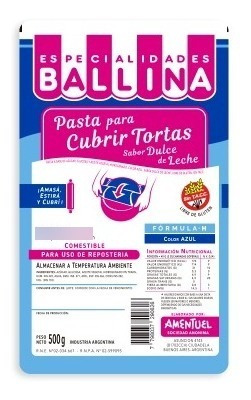 Pasta Ballina Cubrir Tortas Formula H Colores 500 Grs