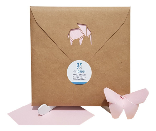 Papel Para Origami : 15x15 Rosa Perlado Pack X 20 Hojas