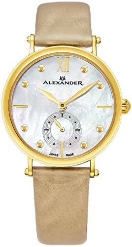 Reloj Alexander Monarch Roxana Madreperla Blanca Mujer.