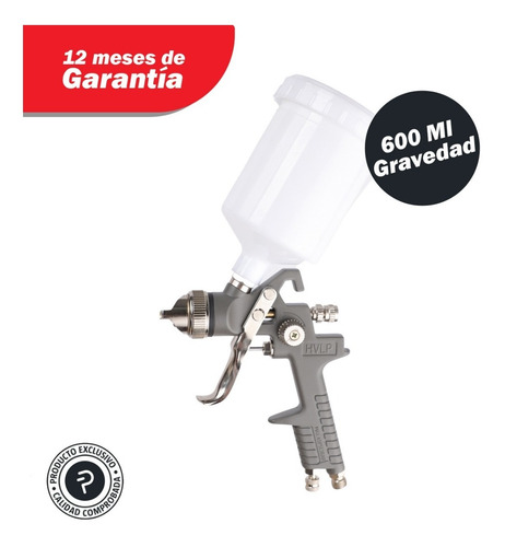 Imagen 2 de 8 de Pistola Pintar Pektra Pulverizadora Soplete 600 Ml Gravedad