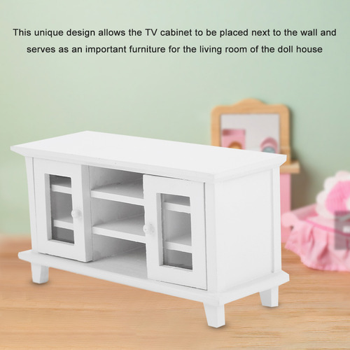 Mueble De Madera En Miniatura Blanco Blanco A Escala 1:12