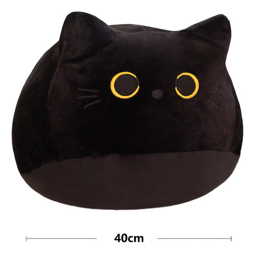 Q Almohada De Felpa De Gato Negro, Almohada De Tiro De Sofá