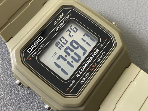 Reloj Casio W217h-5av Digital Original Beige Beige Negro (Usado)