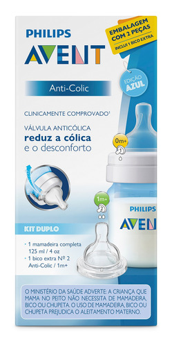 Set Tetero  Anticolicos Azul 125ml + Tetina Scd809/26 Avent