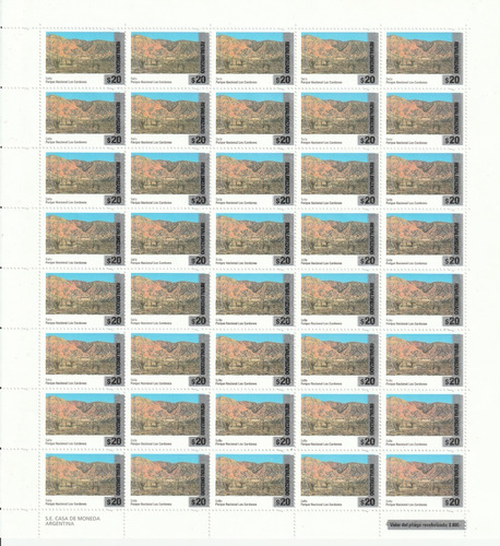 P37 Argentina Plancha Revalorizada Serie Parques Salta Mint