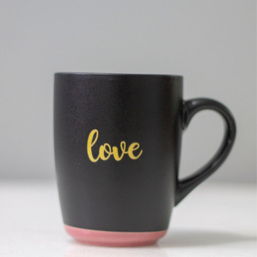 Caneca De Cerâmica Love Preta 340 Ml