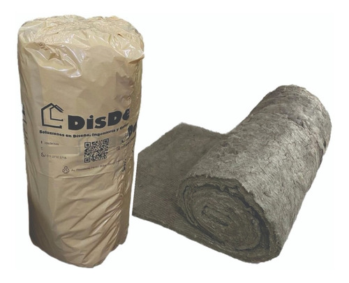 Imagen 1 de 3 de Lana De Roca Mineral En Rollo De 5 Metros X 50mm 40kg/m3