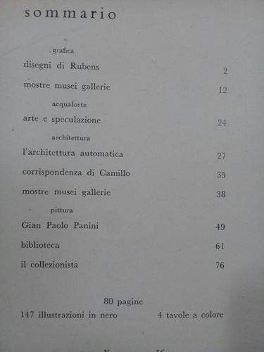 Revista Sele Arte - N° 56 - 1962 - En Italiano (Usado)