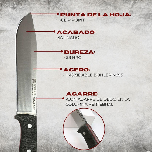 Cuchillo Joker Nomad Caza Camping Supervivencia Hoja 16,5 Cm Color Cv137