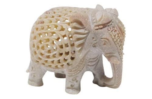 Simbakart - Figura De Elefante De Esteatita Hecha A Mano Co.