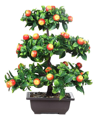 1 Bonsái De Árbol Frutal Artificial, Centro De Mesa Manzana