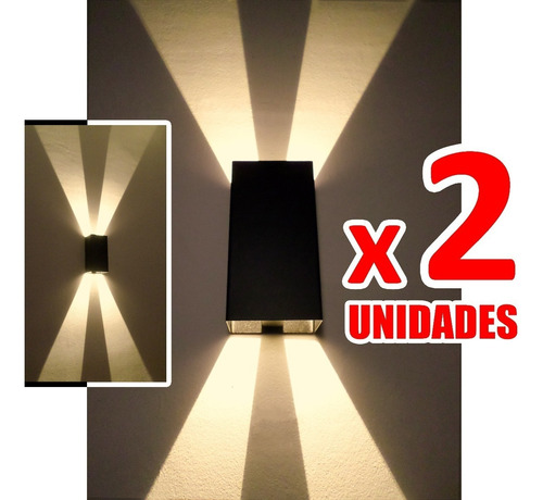 Aplique Pared Bidireccional Efecto Doble Rayo Pack X 2unid