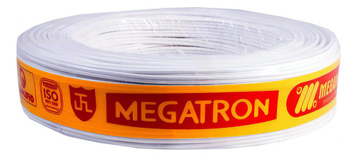 Rolo De Fio Paralelo 2x0,75mm 100 Metros Megatron Cor Da Cobertura Branco