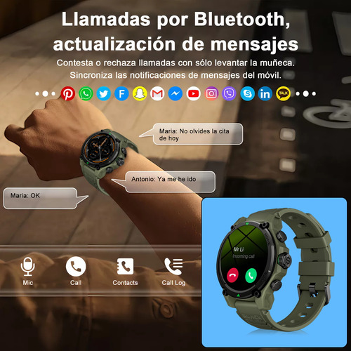 Smartwatch Reloj Inteligente Xiaomi Black Shark Gs3 1.43'' Amoled Compatible con Android y iOS GPS llamada bluetooth(ENC) 50m resistente al agua Verde