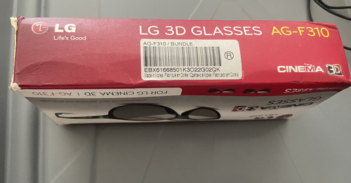 02 Oculos Lg 3d Modelo Ag-f310 Cinema Glasses Usado Original (Usado)