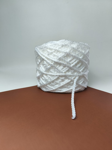 Cordón Tripolino 4mm 1/2 Kilo Blanco 8 Hebras