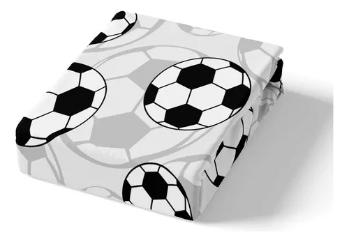Sábana bajera ajustable de fútbol, 90 x 200 cm, diseño de fútbol
