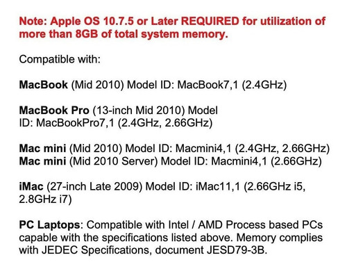 Owc 16gb (2 X 8gb)pc8500 2010 Macbook Pro, Macbook, Mac Mini
