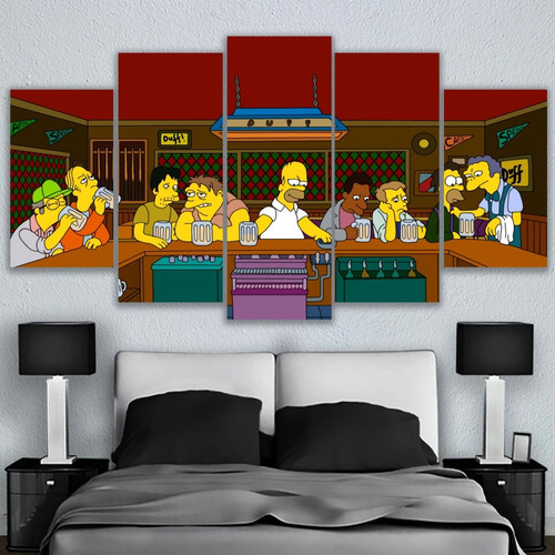 5 Cuadros Decorativos Los Simpson Ultima Cena Homenaje Arte