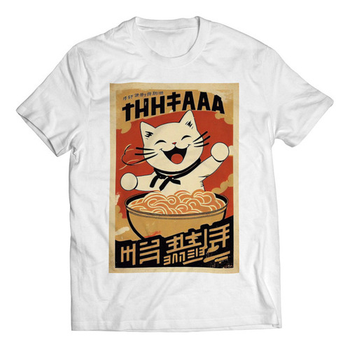 Playera Infantil Gato Ramen Cartel Happy Cat D3 Cd