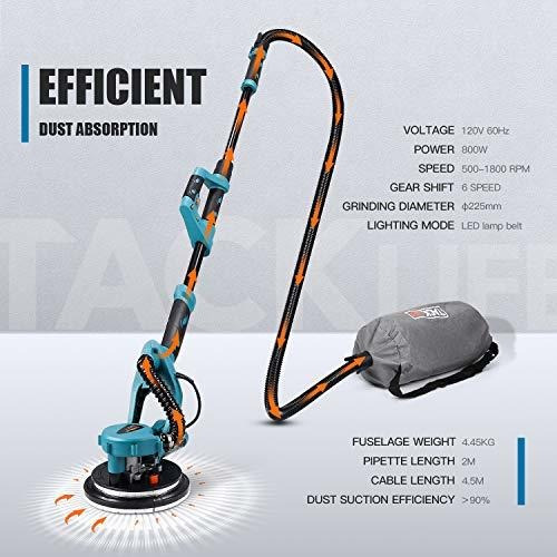 Lijadora Yeso 800 Luz Led Doble Cubierta 6 Velocidad